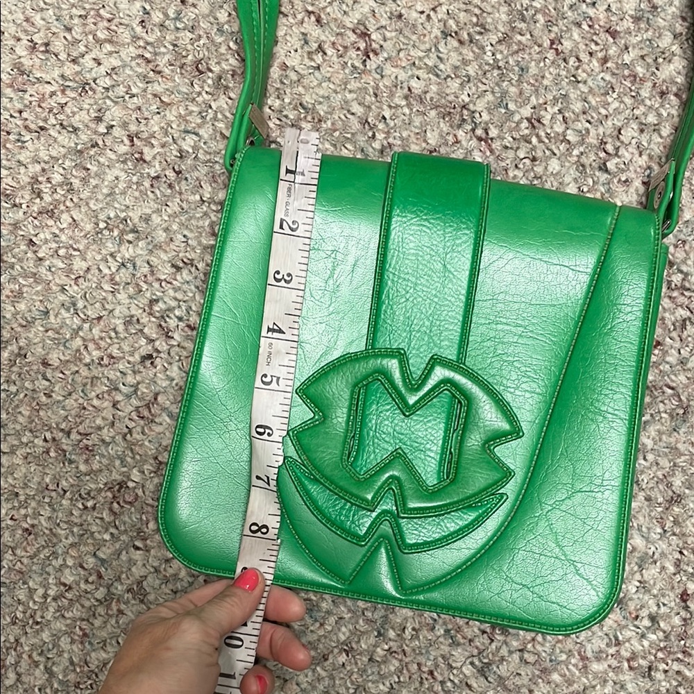 Vintage 60s Green Leather Shoulder Bag - Picture 10 of 12